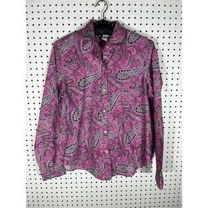 Lauren Ralph Lauren paisley print button down shirt size M